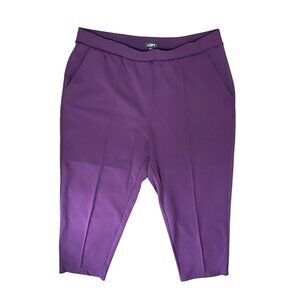 Ann Taylor LOFT Womens Purple Trousers Pants Sz XL Stretchy Slim Fit Modern